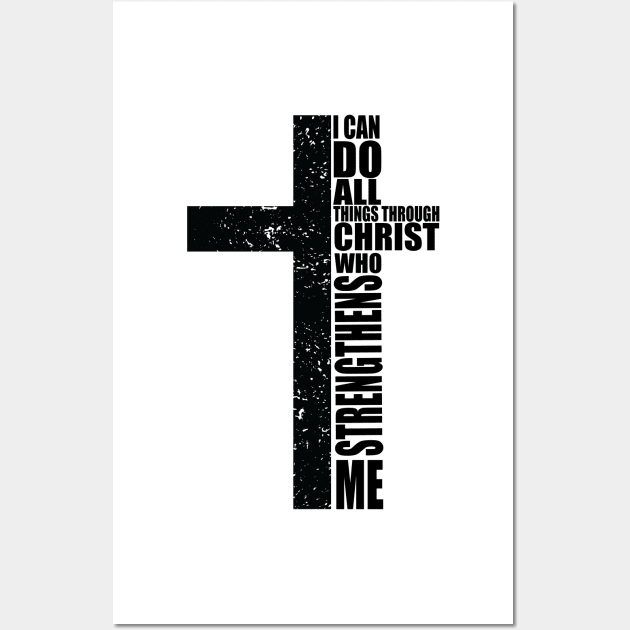 Jesus Bible text Cross sign Christian for men and women T-Shirt Wall Art by AVATAR-MANIA